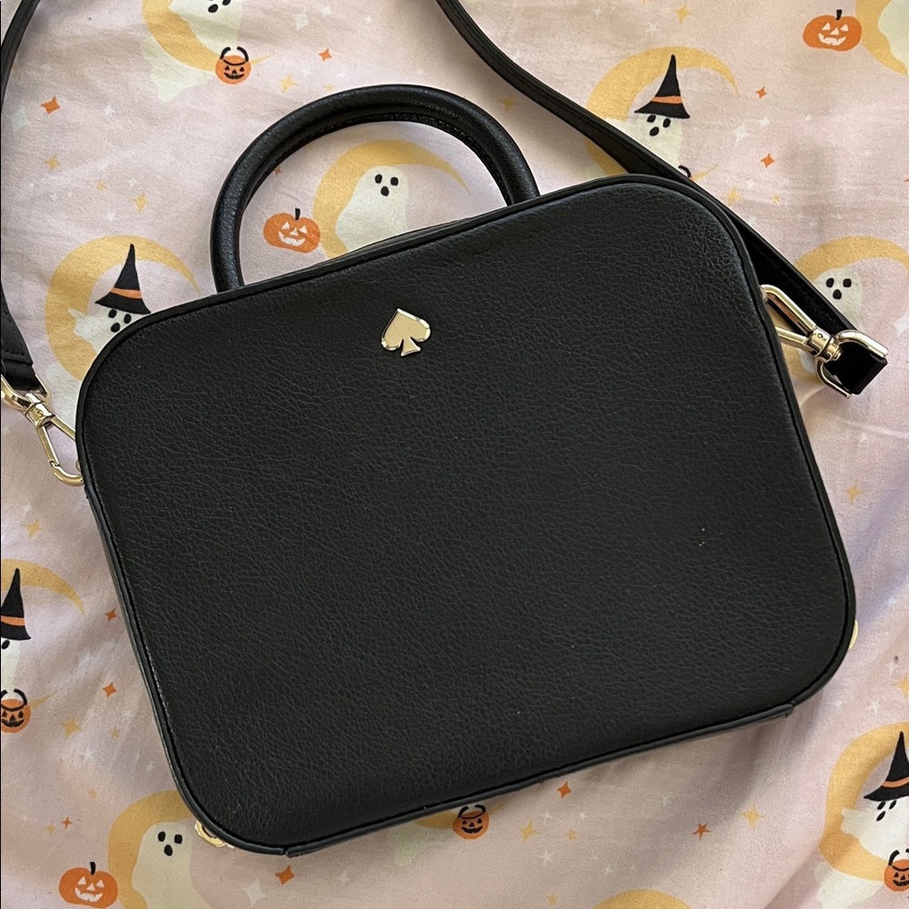 Kate Spade Black Crossbody Bag with Gold Accents